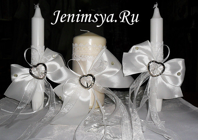 Комплект из трех свечей "Белый"