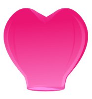 Небесный фонарик "Сердце" 100*100, розовый