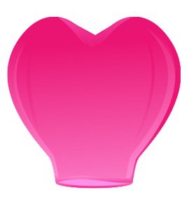 Небесный фонарик "Сердце" 100*100, розовый