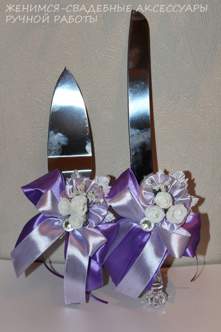 Нож и лопатка для торта "Двойной бант"