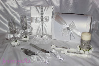 Набор свадебных аксессуаров ручной работы "Серебряное сияние"