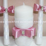 Свадебные свечи " Розовые банты"